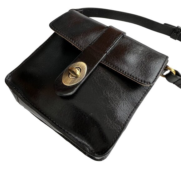 Kelsi Dagger Black Crossbody with Gold Clasp - Picture 14 of 16
